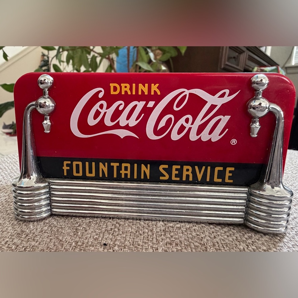 Coca Cola Red and Silver Fountain Service Sugar Packets Caddy